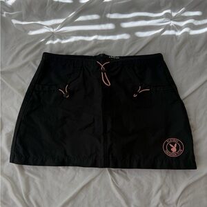 PLAYBOY Black Mini Skirt with Pink Details